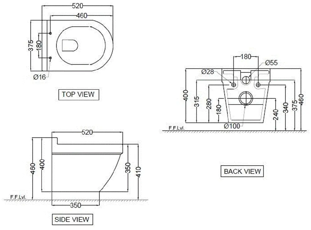 Инсталляция Jaquar Cistern, клавиша хром, с унитазом Jaquar Solo JAQUAR-WC-SET-05, сиденье микролифт, черный матовый