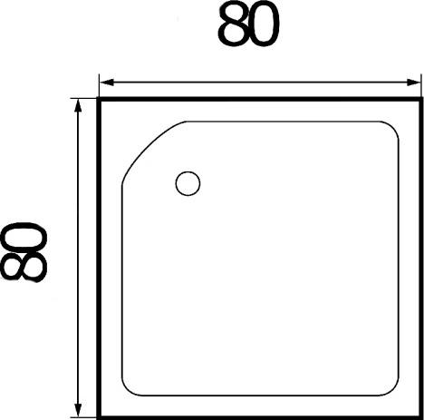 Душевой поддон Wemor 80x80 квадратный