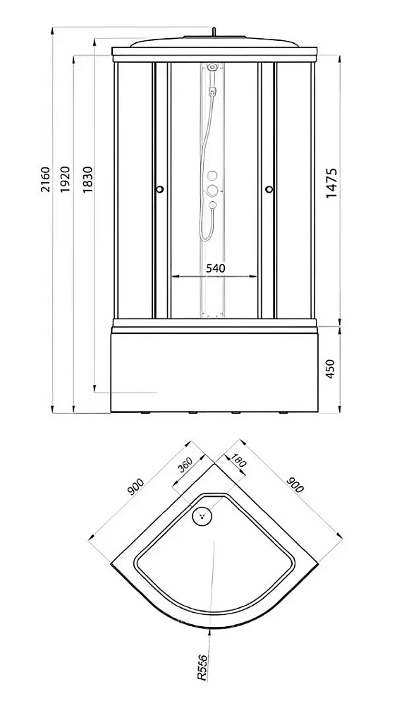 Душевая кабина Maroni Quadro 466392