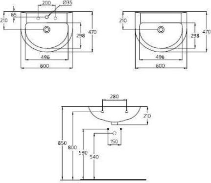 Раковина Ideal Standard Ecco W424001 60 см