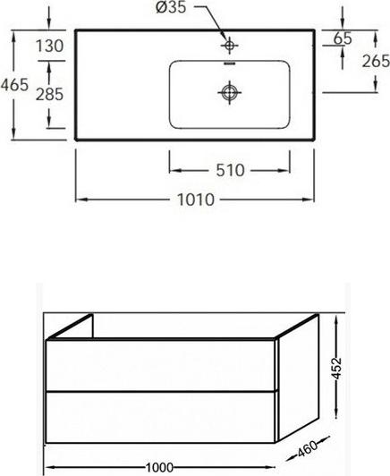 Тумба под раковину 100 см Jacob Delafon Vox EB2075-R1-N18 белый