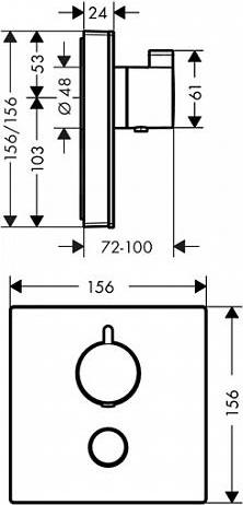 Термостат для душа Hansgrohe ShowerSelect Highflow 15735600