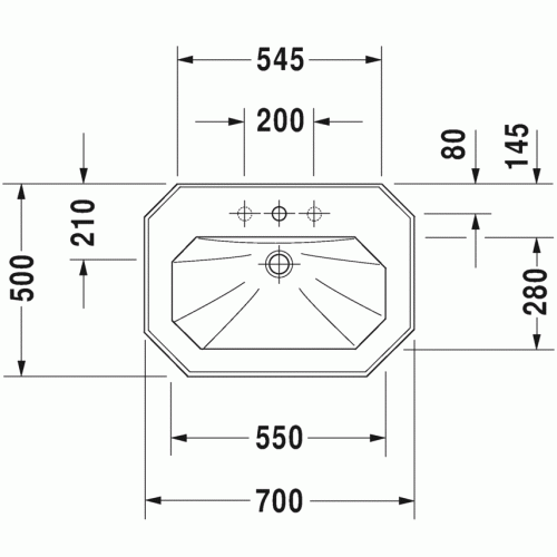 Раковина Duravit 1930 Series 0438600000 60 см, белый