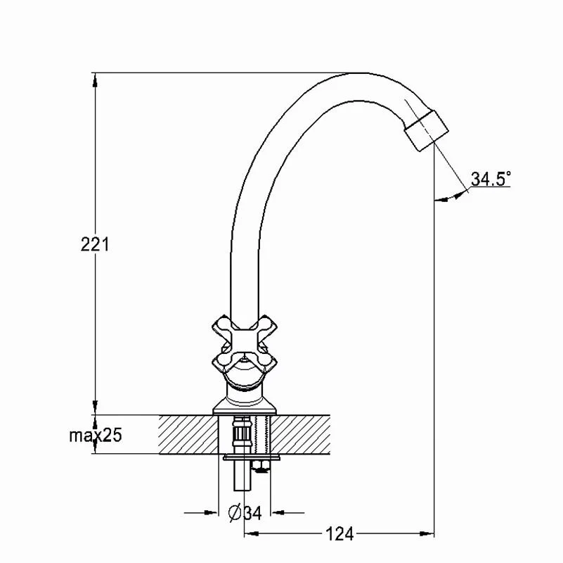 Смеситель для кухни Solone Jik JIK4-A102-A хром