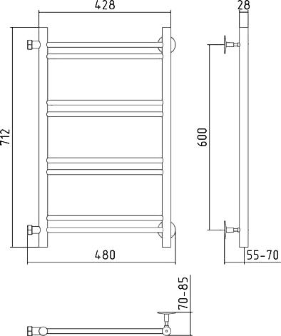 Полотенцесушитель водяной Стилье Версия-Б1 60x40