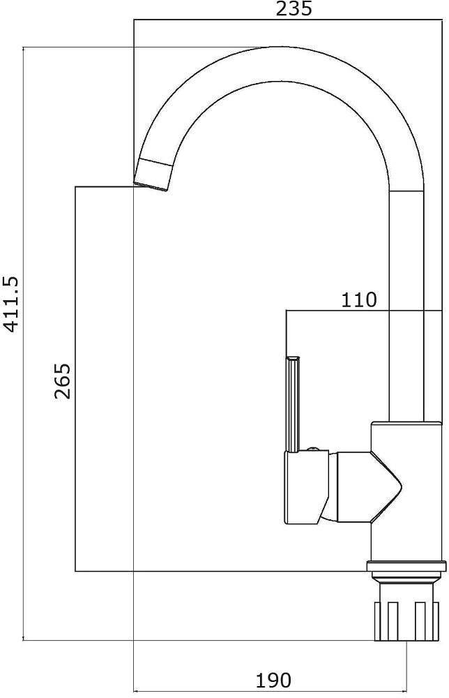 Смеситель для кухни Domaci Равенна KS-01cr хром