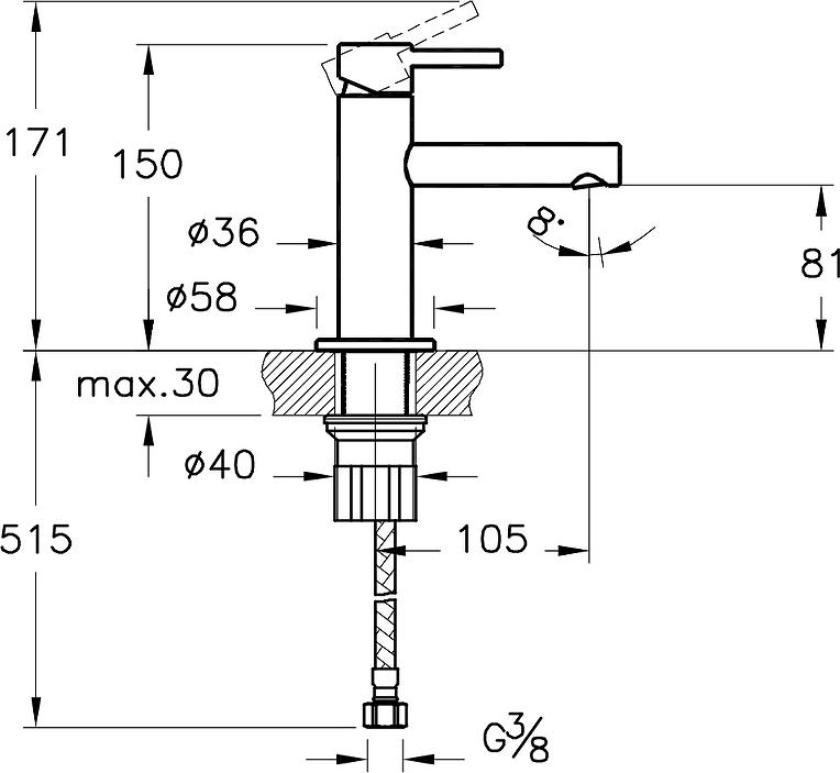 Смеситель для раковины VitrA Origin A4255526, медный