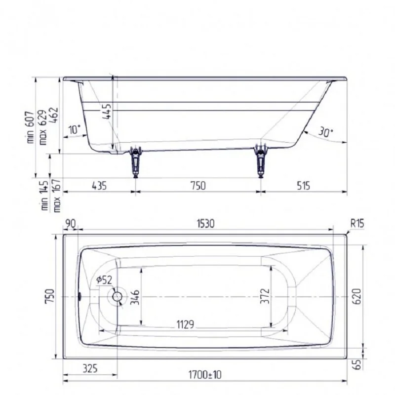 Чугунная ванна Delice Biove DLR220509-AS белый