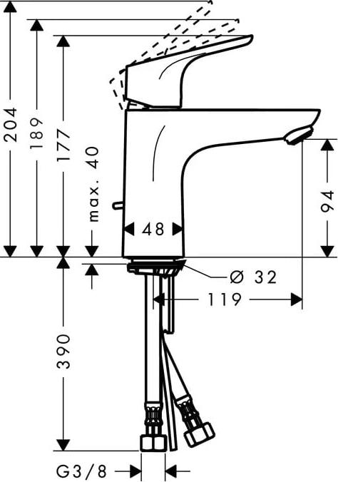 Смеситель для раковины Hansgrohe Focus 31657000, хром