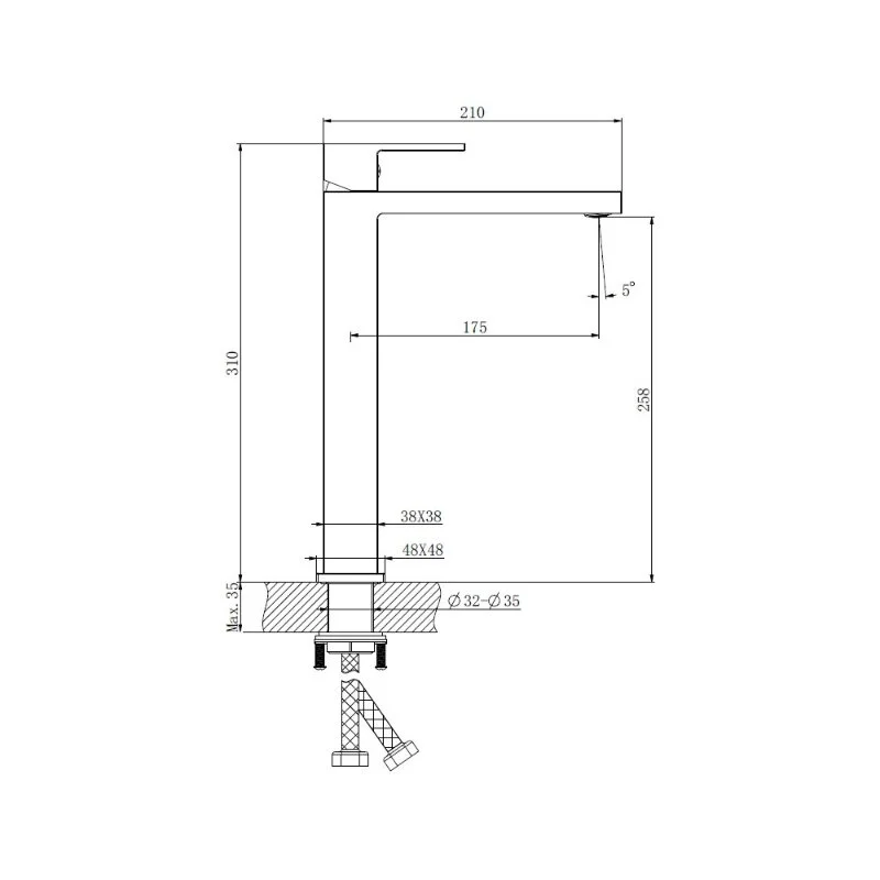 Смеситель для раковины Belz B11613-3 серый