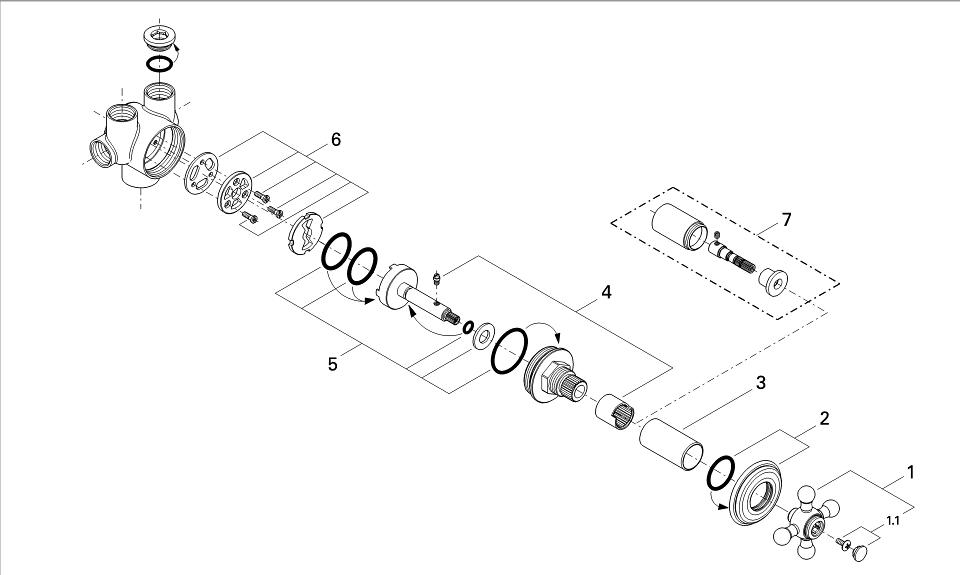 Переключатель потоков Grohe SINFONIA 29010IG0