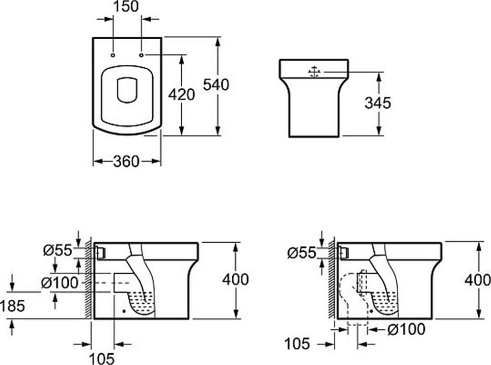 Приставной унитаз Grossman Status GR-PR3010