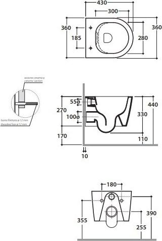 Подвесной унитаз Globo Forty3 FOS06.BI