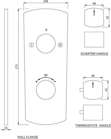 Смеситель термостатический для душа Jaquar Kubix Prime KUP-CHR-35681KPM, хром