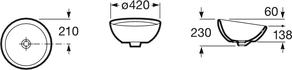 Раковина 42 см Roca Bol 327876570