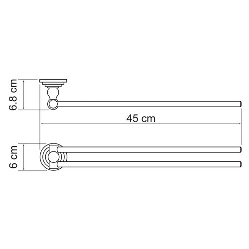 Полотенцедержатель WasserKRAFT Ammer К-7000 K-7031 хром