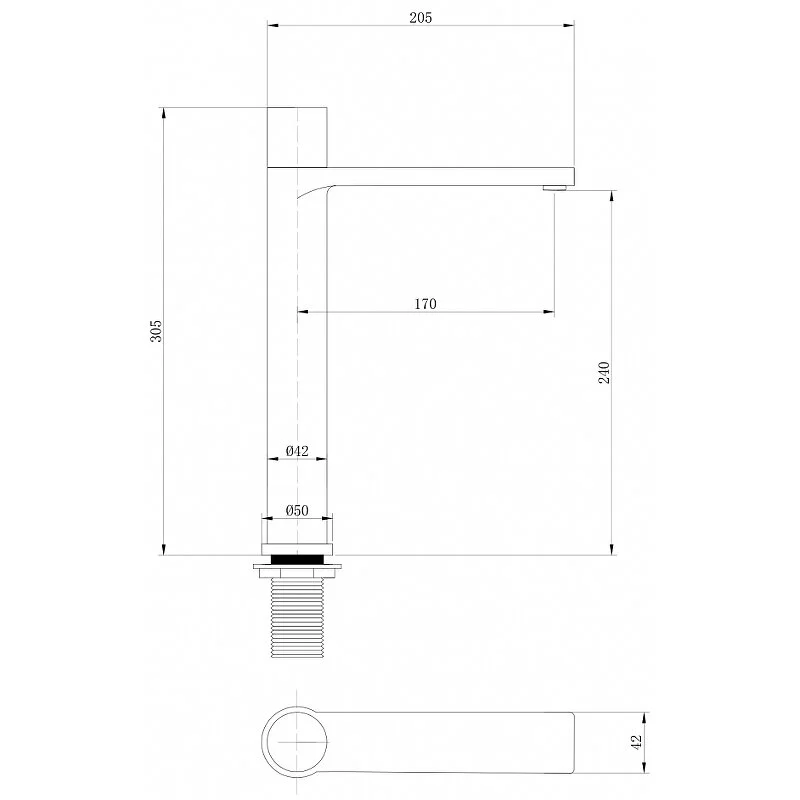 Смеситель для раковины Abber Rund AF8711 хром