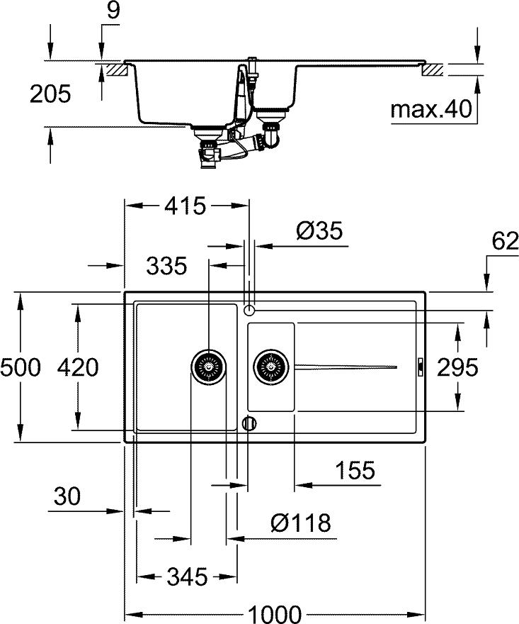 Кухонная мойка Grohe K400 31642AP0