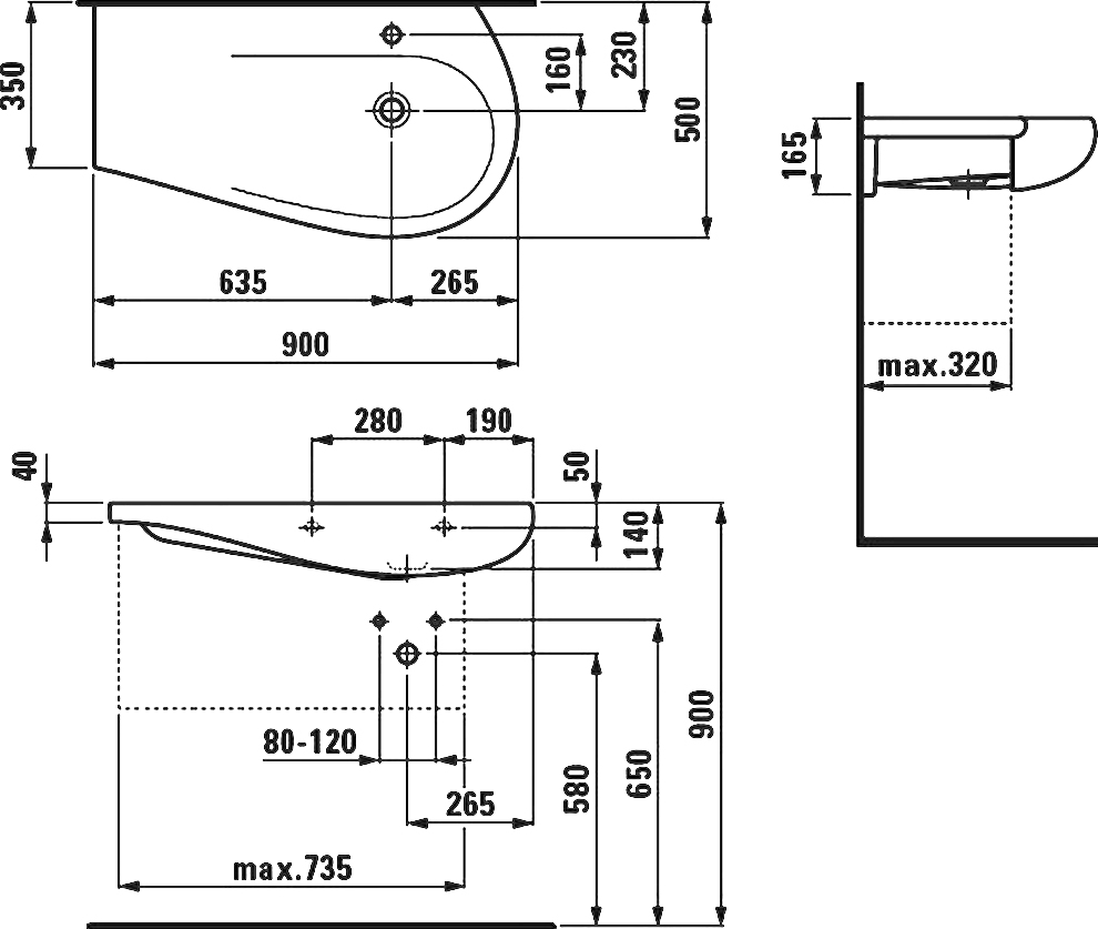 Раковина Laufen Alessi 8.1497.6.400.104.1