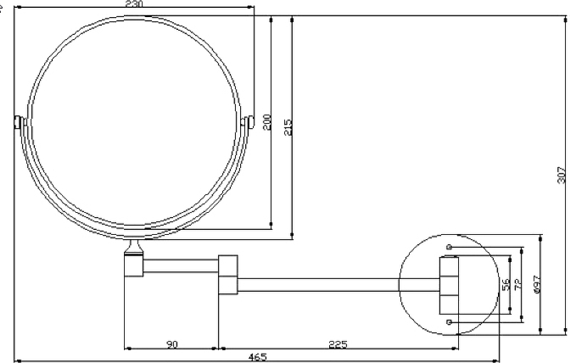 Косметическое зеркало Nofer Reflex 08009.2.N с увеличением Черный