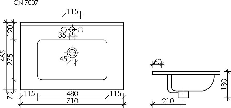 Раковина Ceramica Nova Element 71 CN7007, белый