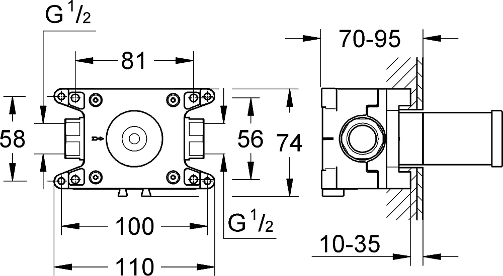 Скрытая монтажная часть Grohe Grohtherm F 35034000