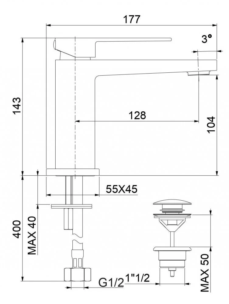 Смеситель для раковины Fiore 100OZ8515 золото