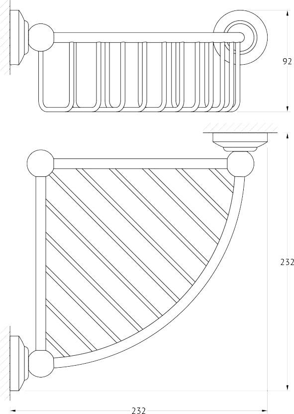 Полка 3SC Stilmar STI 508 угловая античная бронза