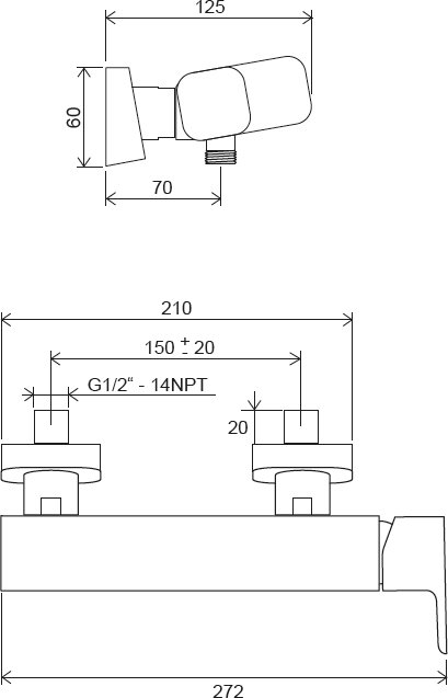 Смеситель для душа Ravak 10° Free-TD F 032.00/150 X070132, хром