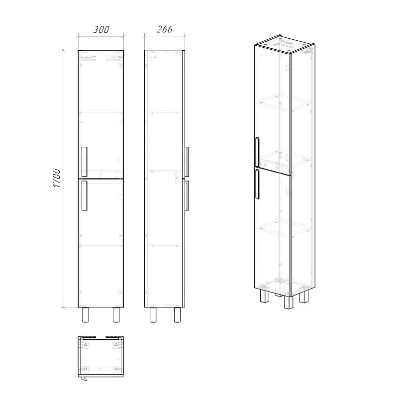 Шкаф-пенал Grossman Neo 303042-1K белый