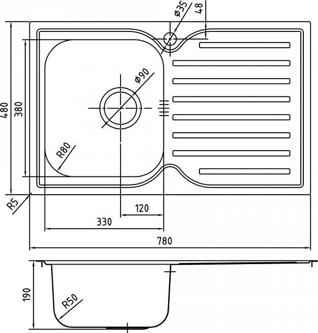 Комплект кухонная мойка Iddis Strit STR78SLi77 хром + смеситель Iddis Kitchen Line K07SB0LI05