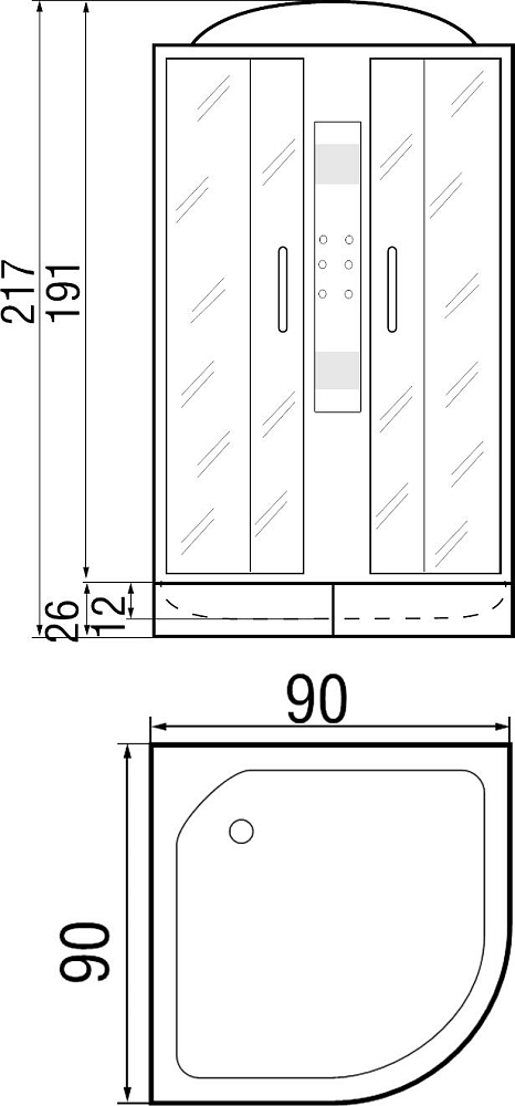 Душевая кабина River Sevan 90/26 МТ