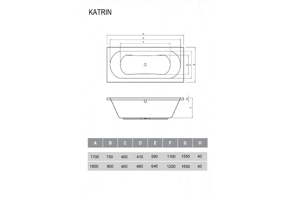 Акриловая ванна Relisan Katrin Гл000026032 белый