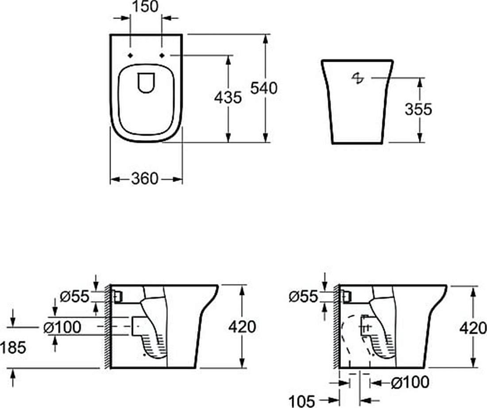 Приставной унитаз Grossman Classic GR-PR3012