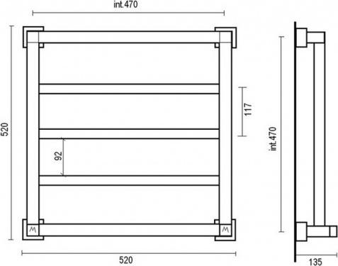 Полотенцесушитель водяной Margaroli Panorama 710-3 7105203CRN, хром