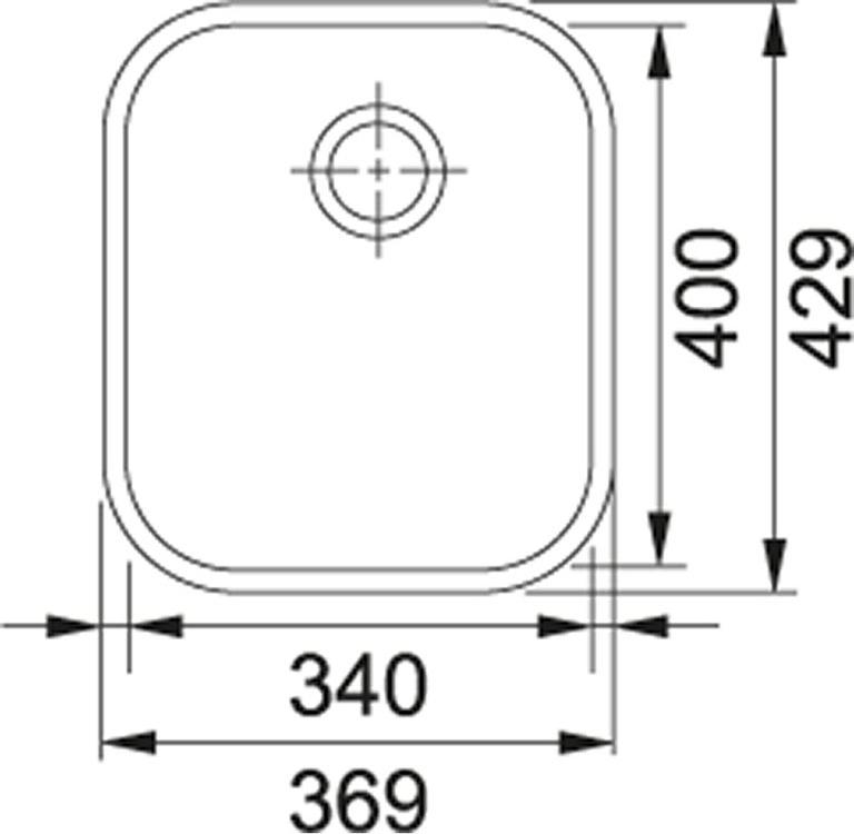 Кухонная мойка 37 см Franke Armonia AMX 110-34 3,5" 122.0021.444, нержавеющая сталь