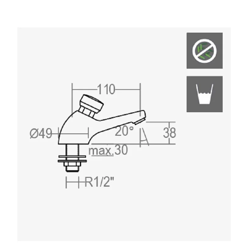 Кран для раковины Ramon Soler Solestop 7450 хром