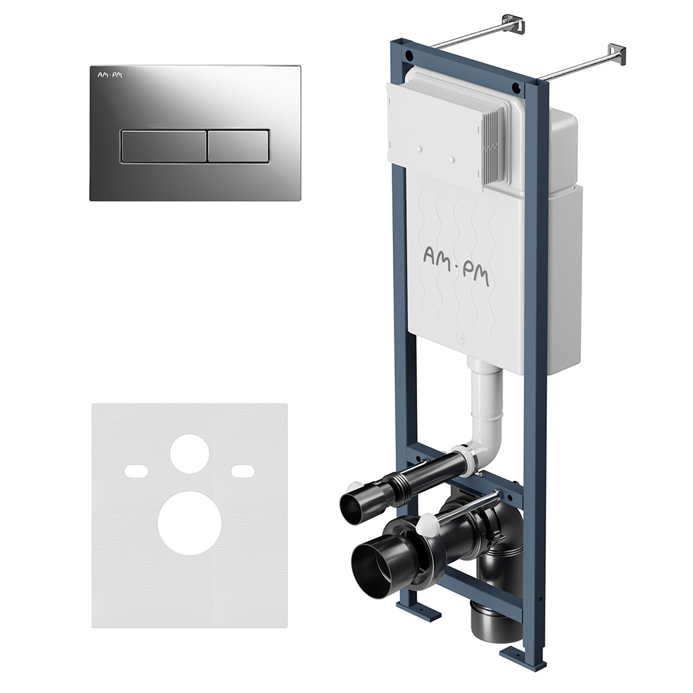 Инсталлция для унитаза Am.Pm ErgoFit I012711.0351 с клавишей смыва хром