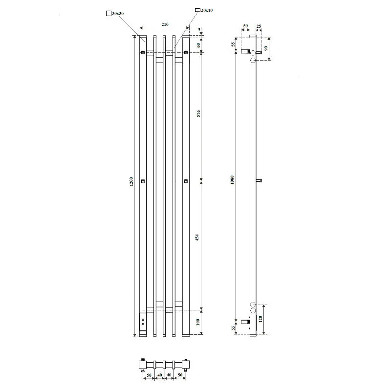 Полотенцесушитель электрический Point Фрея PN20732W белый