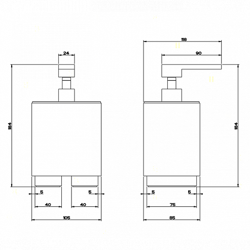 Дозатор для жидкого мыла Gessi Rettangolo 20838#031, хром / черный