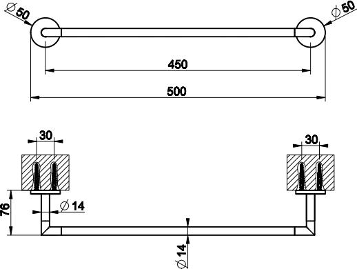 Полотенцедержатель 45 см Gessi Anello 63800#031, хром