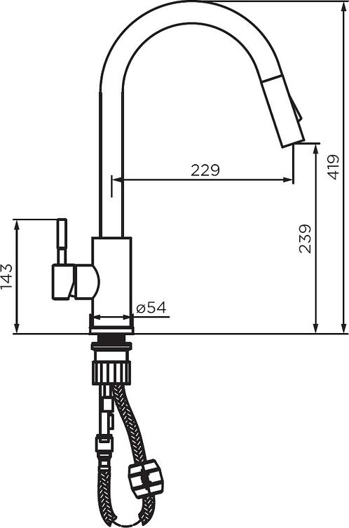 Смеситель для кухни Dorff Logic D3007522, черный матовый