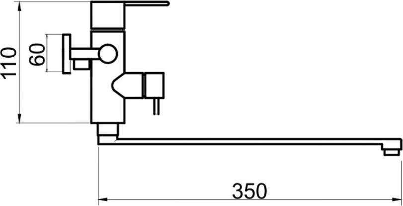 Смеситель для ванны с душем РМС SUS124BL-006EP, черный