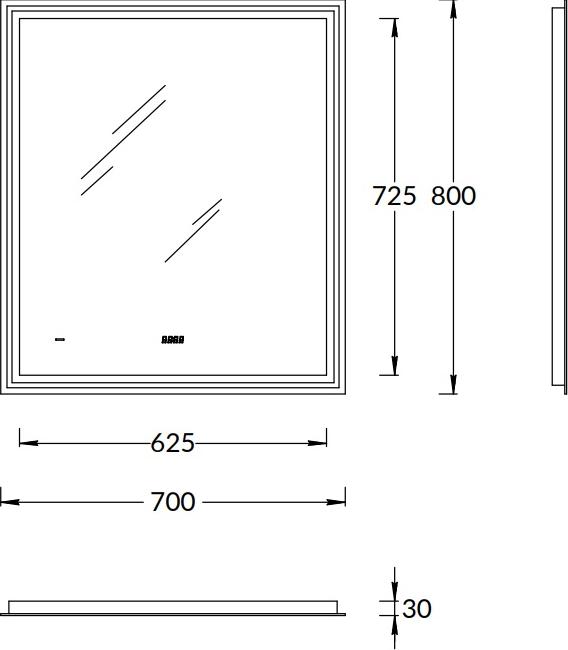 Зеркало 70 см Kerama Marazzi Tecno TE.mi.70, белый