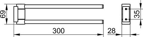 Полотенцедержатель Keuco Plan 14919370000 двойной, черный матовый