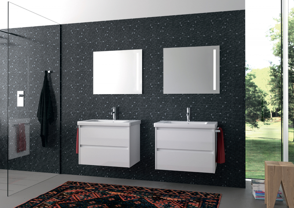 Тумба с раковиной Berloni Bagno Form FO BS03 75 белый глянцевый