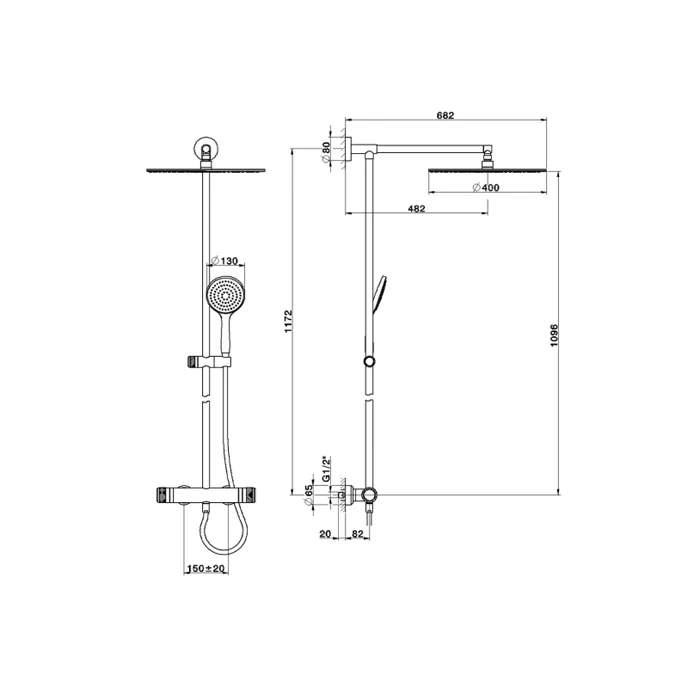 Душевая система Huber Chronos CRC7801021 хром