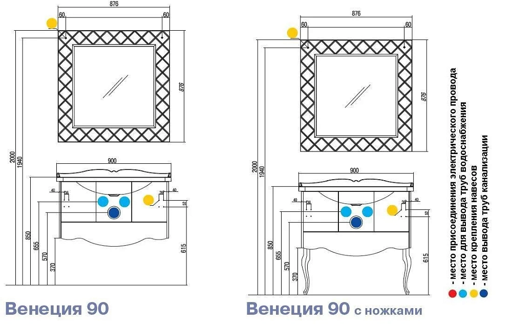 Тумба под раковину Акватон Венеция 1A155601VN940 красный