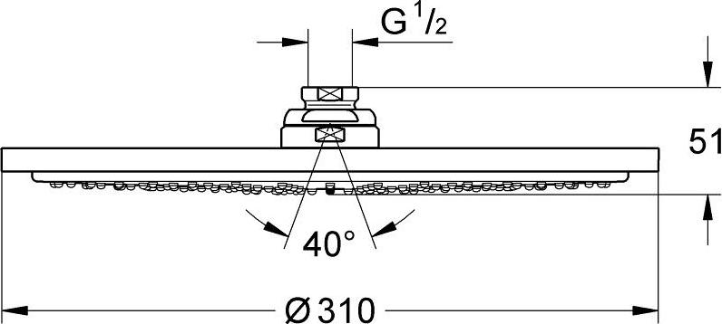 Верхний душ Grohe Rainshower Cosmopolitan 27477A00 тёмный графит, глянец