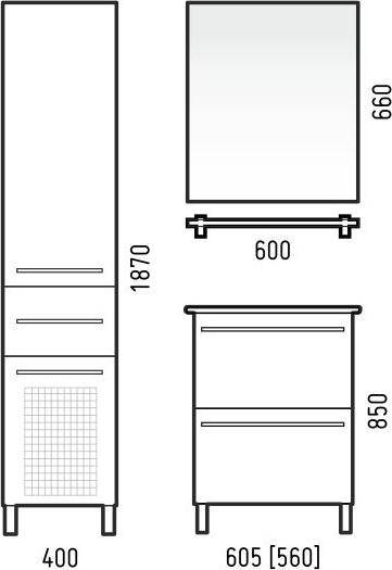 Зеркало Corozo Мирэль SD-00000274, белое